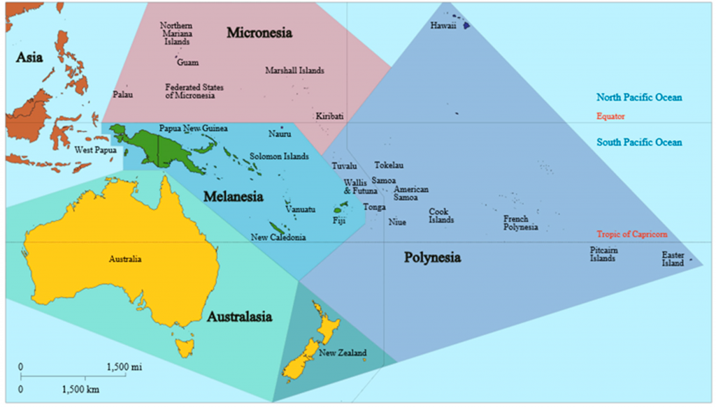 map melanesia micronesia polynesia oceania a map of fiji