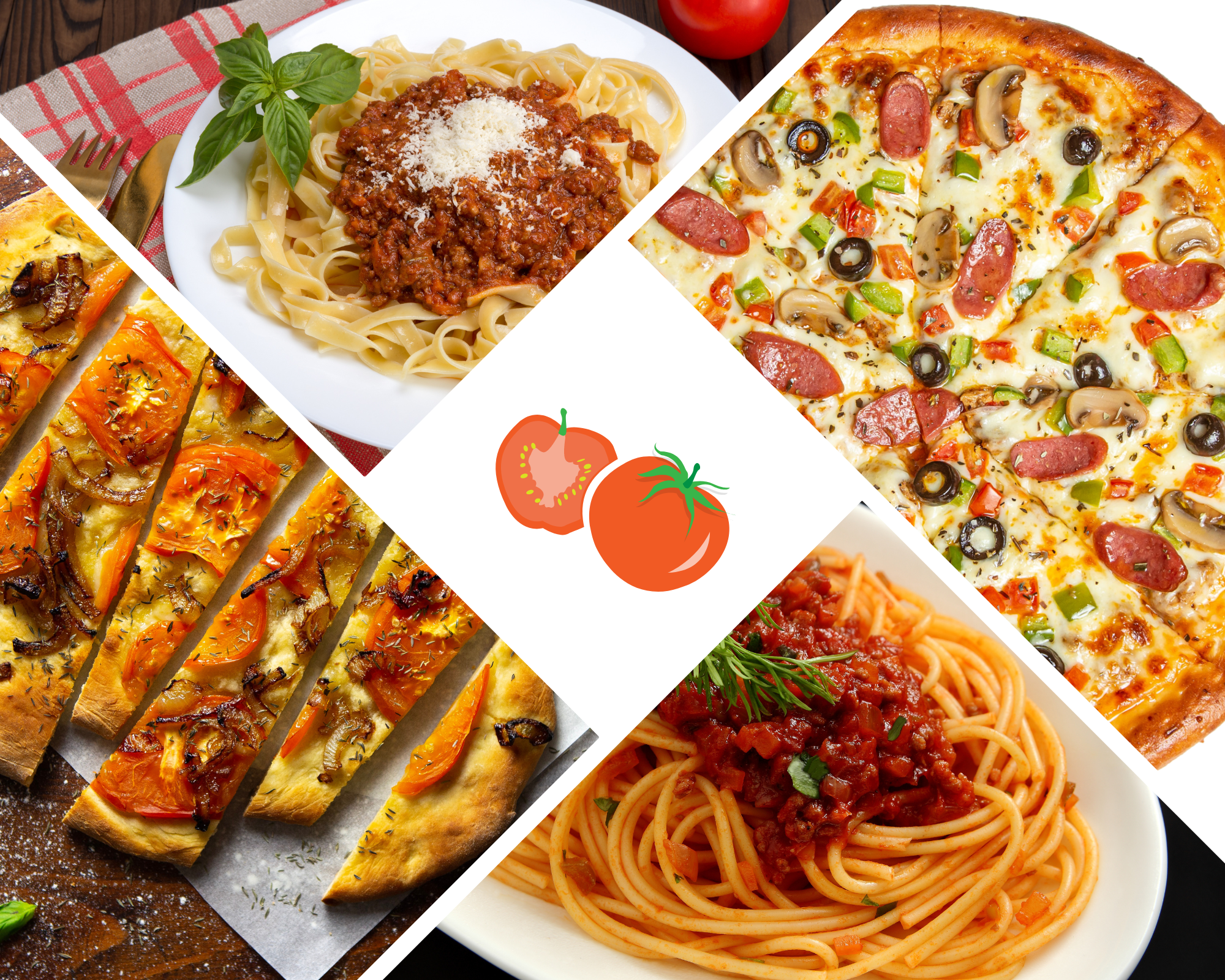Italian traditional food Italy Pizza, Spaghetti, Foccacia, Ragu Alla Bolognese