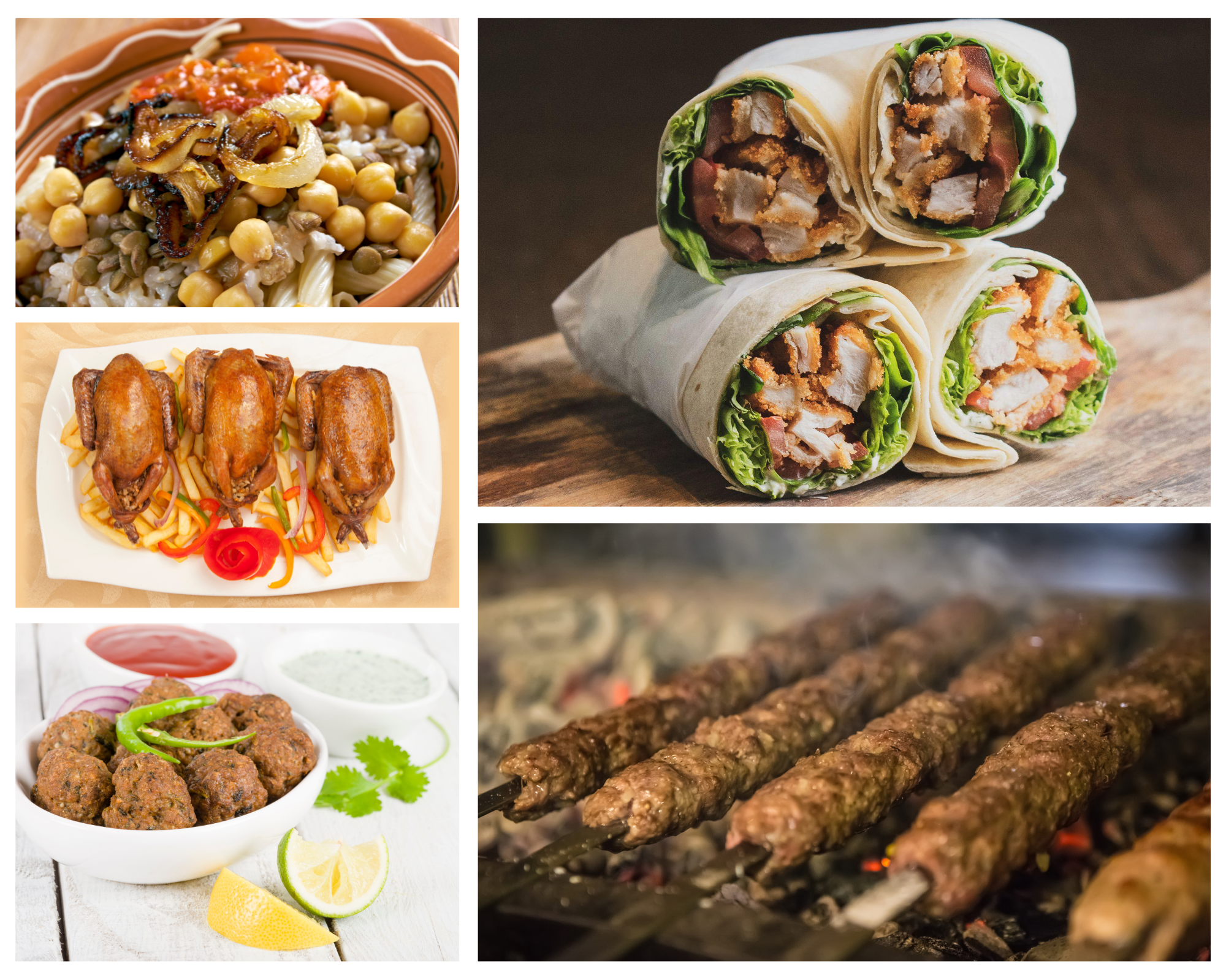 Kebab Kofta Kushari Hamam Mahshi Shawarma food Egypt