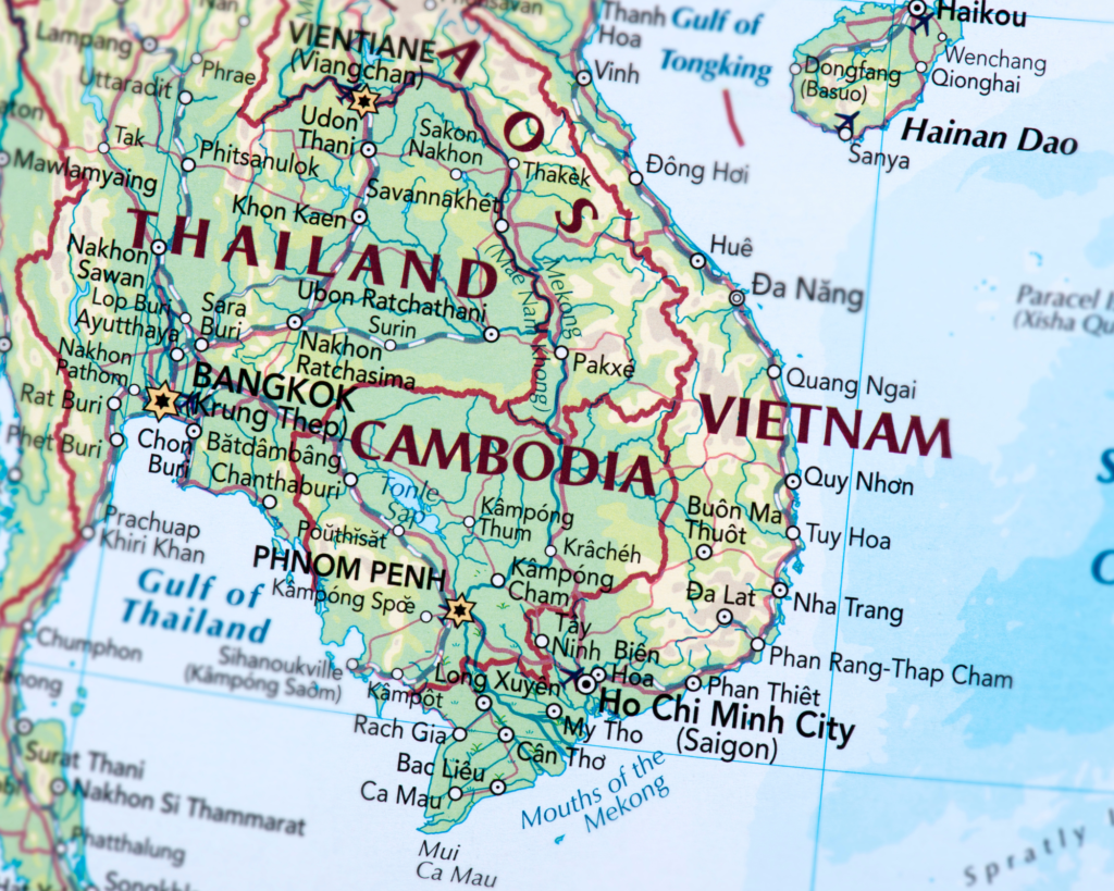 Cambodia on the map