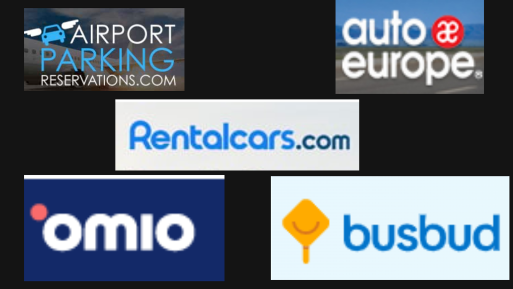 airport parking auto europe rentalcars.com omio busbud