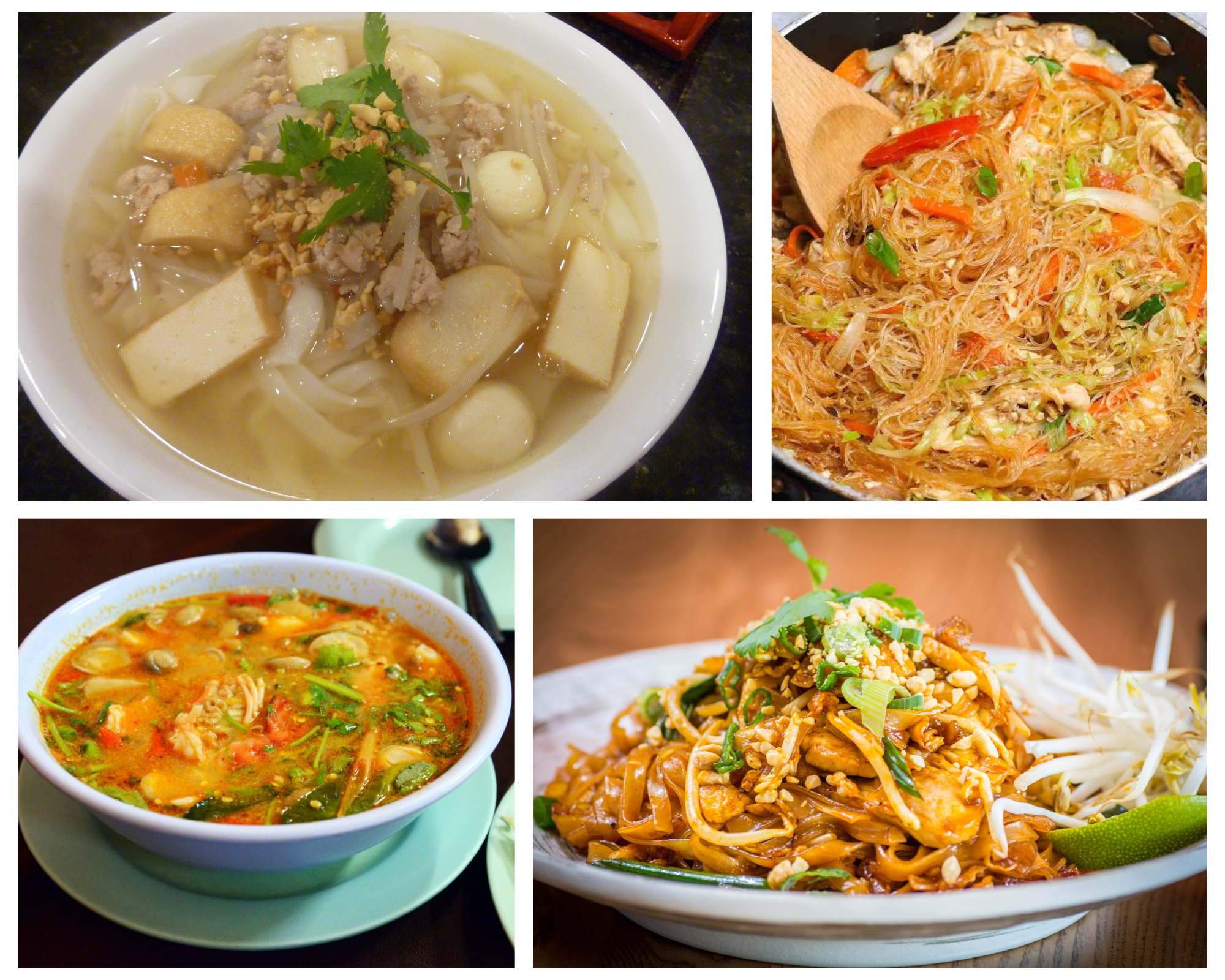 Kway Teow Pad Woon Sen Tom Yum soup Pad Thai tradtional thai food