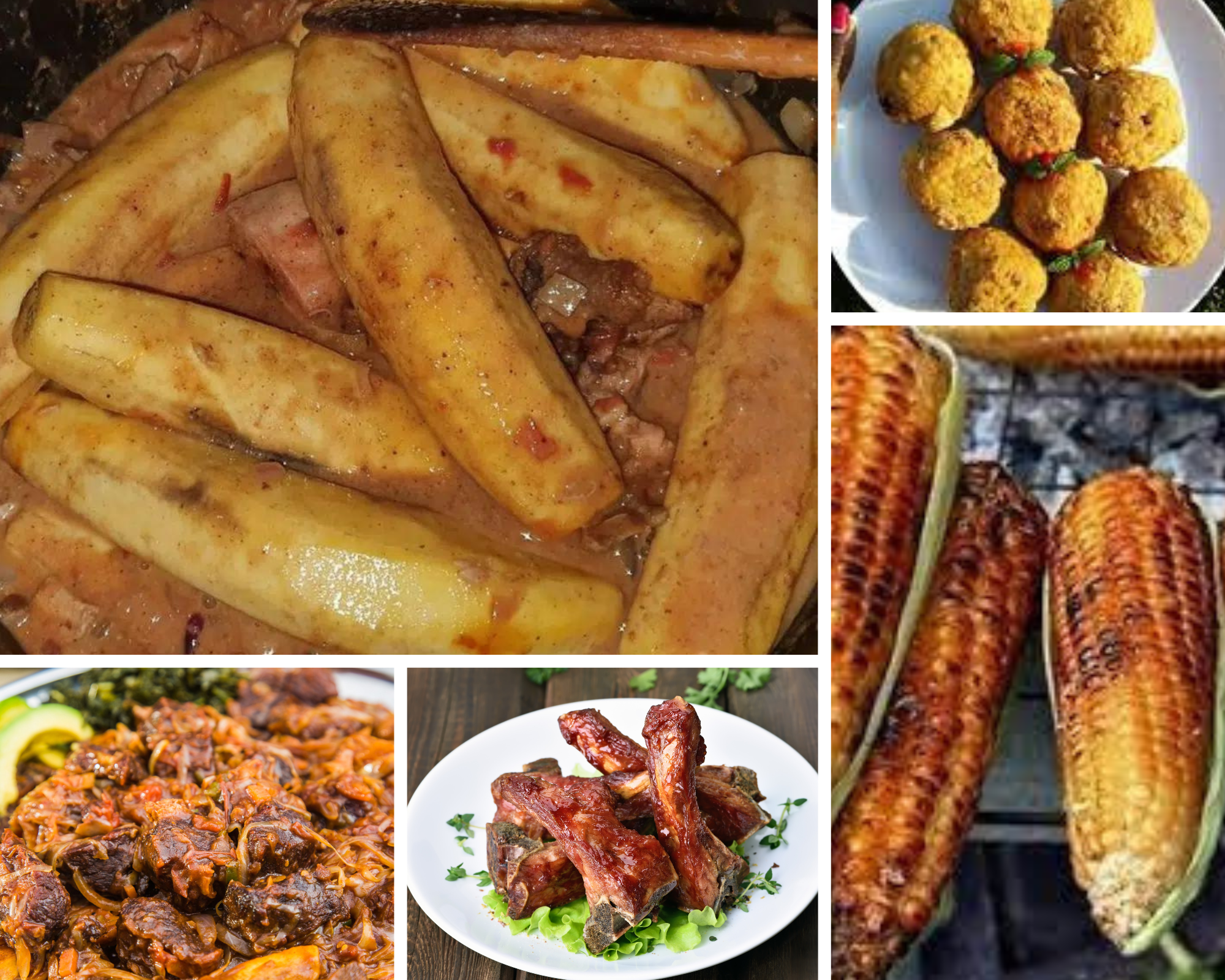 Kagoto, Ugandan Rice Balls, Kikalayi, Roasted Pork Ribs, Roasted Maize Corn traditional food Uganda